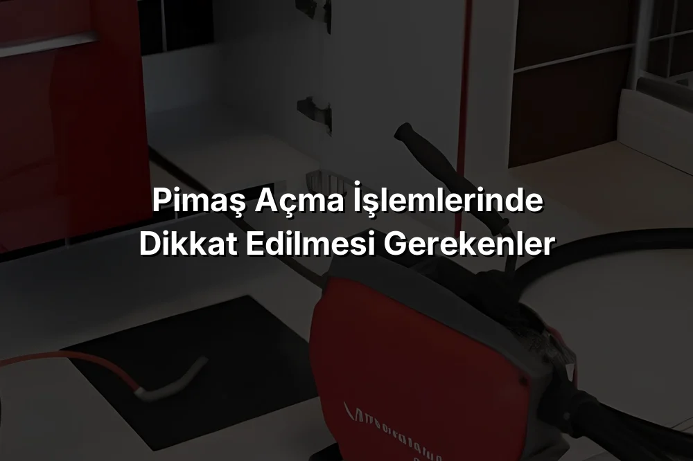 Pimaş Açma İşlemlerinde Dikkat Edilmesi Gerekenler